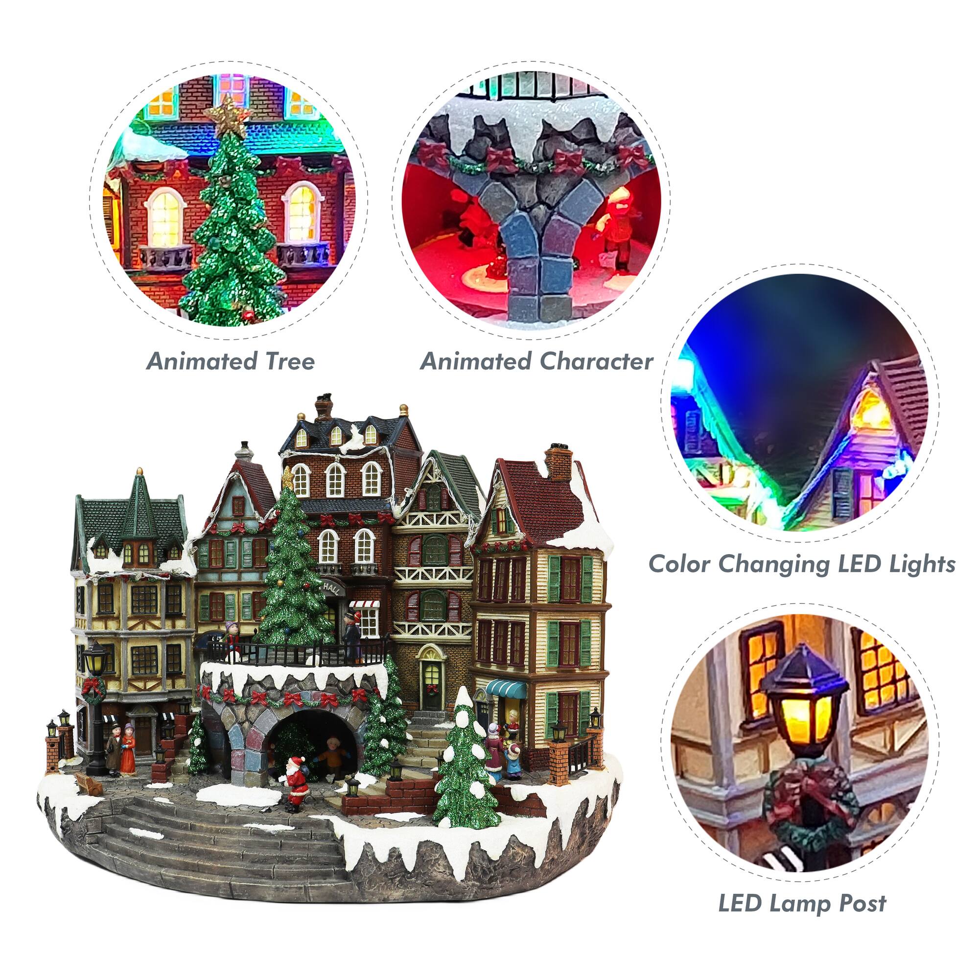 Moments in Time 12.6” Animated City Hall Town Center Décor